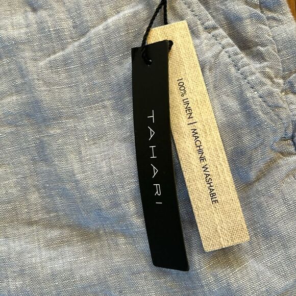 NEW Tahari Linen Light Blue Shorts - Picture 3 of 5